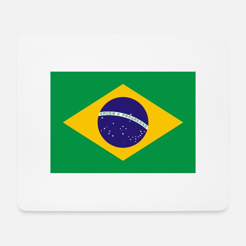 Brazil flag banner - Mouse Pad (horizontal) - white