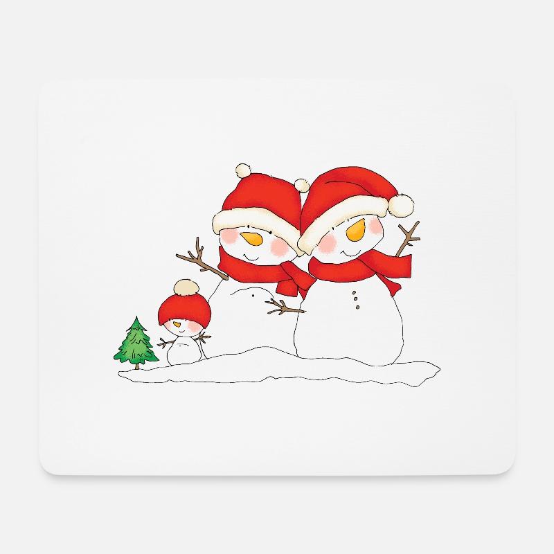 Christmas snowmen. - Mousepad (Querformat) - Weiß