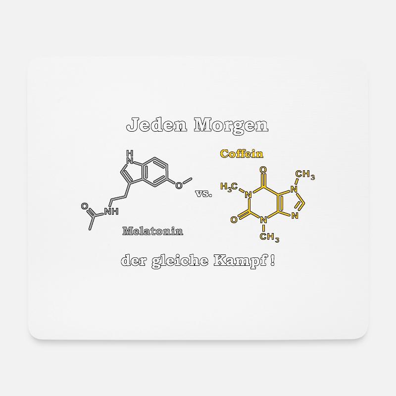 melatonin_vs_coffein_2_mp - Mousepad (Querformat) - Weiß
