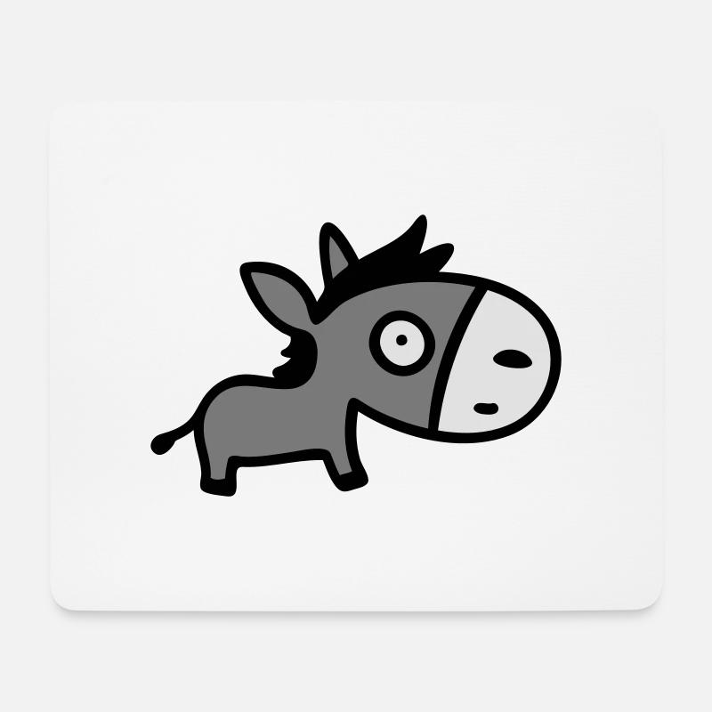 Kleiner Esel 3 - Mousepad (Querformat) - Weiß