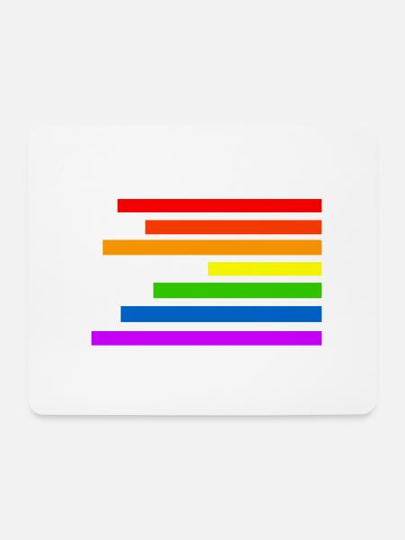 Regenbogen - Mousepad (Querformat) - Weiß
