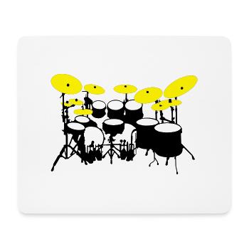 große Trommel-Kit - Mousepad (Querformat) - Weiß - Vorne