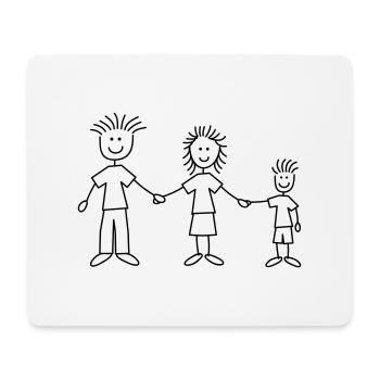family_dad_and_mom_with_boy_1c - Tapis de souris (format paysage) - blanc - Devant