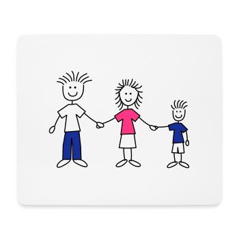 family_dad_and_mom_with_boy_3c - Tapis de souris (format paysage) - blanc - Devant