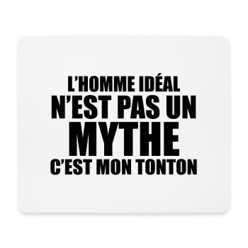 l'homme idéal n'est pas un mythe c'est mon tonton - Tapis de souris (format paysage) - blanc - Devant