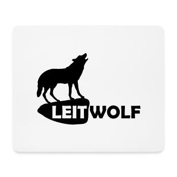 wolf leitwolf alpha rudel heulen wild tier - Mousepad (Querformat) - Weiß - Vorne