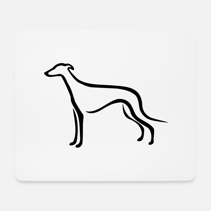 Greyhound - Mousepad (Querformat) - Weiß