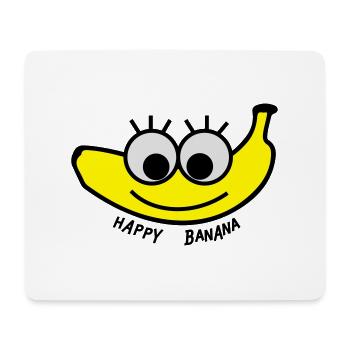 banane heureuse - Tapis de souris (format paysage) - blanc - Devant