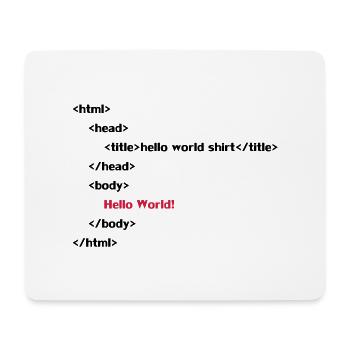 hello_world - Tapis de souris (format paysage) - blanc - Devant