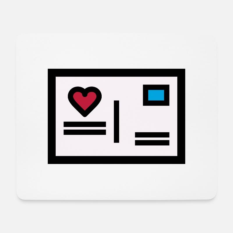 Liebesbrief Postkarte zum Valentinstag - Mousepad (Querformat) - Weiß