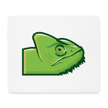 Grüner Chamäleon Kopf Echse Eidechse grün Geschenk - Mousepad (Querformat) - Weiß - Vorne