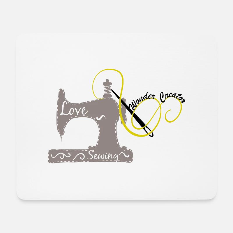 Nähmaschine - Mousepad (Querformat) - Weiß