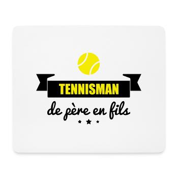 Tennisman de père en fils Spreadshirt - Tapis de souris (format paysage) - blanc - Devant