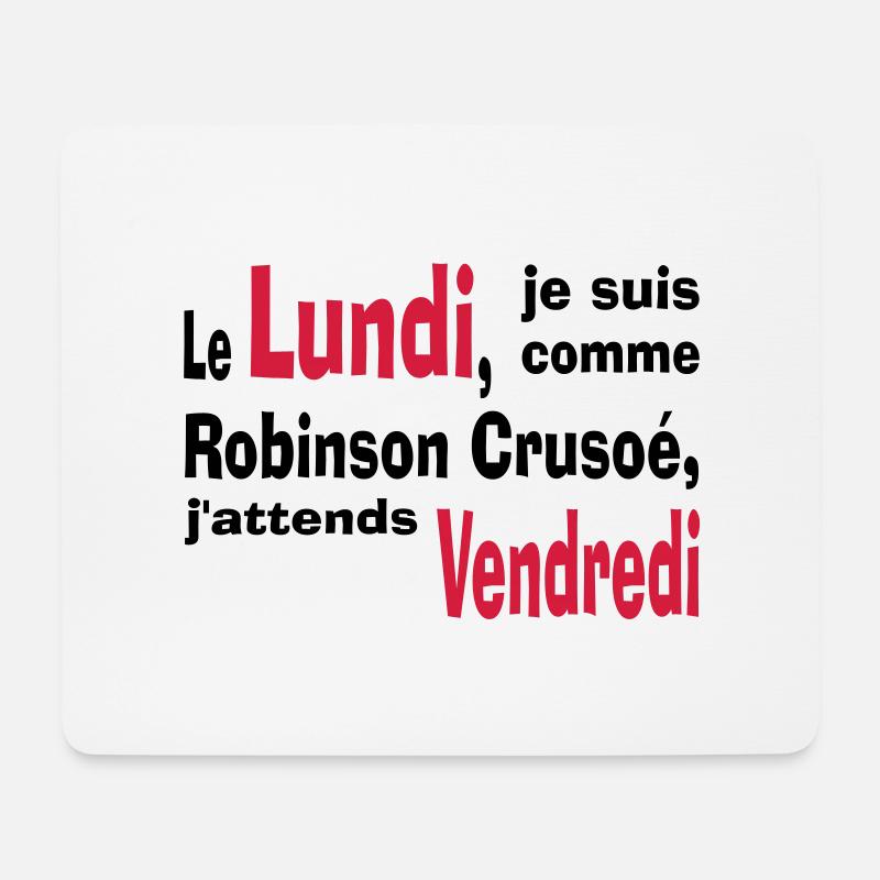 Robinson Crusoe - Mousepad (Querformat) - Weiß