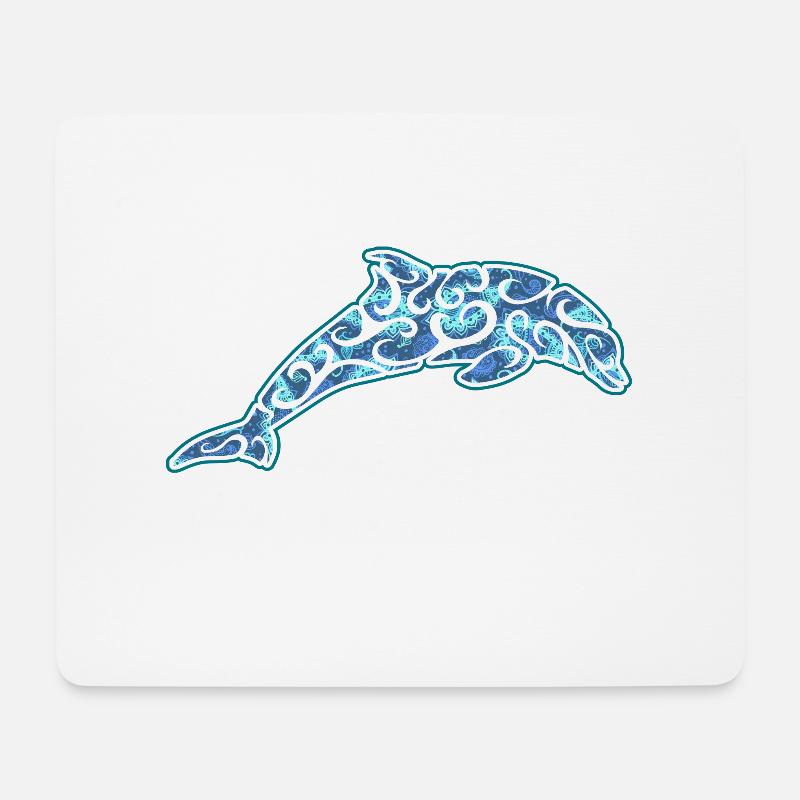 Blauer Delphin Dolphin Shirt - Mousepad (Querformat) - Weiß