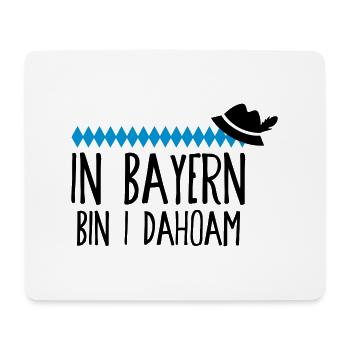 IN BAYERN BIN I DAHOAM, MIT HUT UND FEDER - Mousepad (Querformat) - Weiß - Vorne