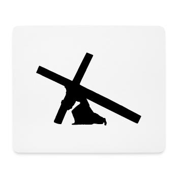 jesus carrying cross 1c - Mouse Pad (horizontal) - white - Front