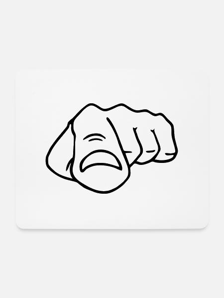 hinweis finger - Mousepad (Querformat) - Weiß