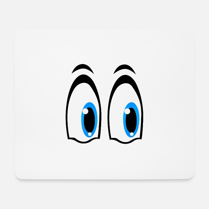 blaue augen, blue eyes, niebieskie oczy, cartoon - Mousepad (Querformat) - Weiß