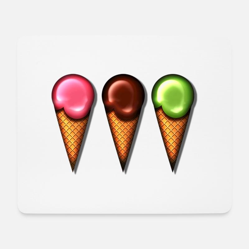 Eis, Sommer, Schoko Süss Sonne Baden Eiszeit - Mousepad (Querformat) - Weiß