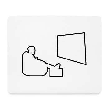 smart tv chillen auf sofa - Mousepad (Querformat) - Weiß - Vorne