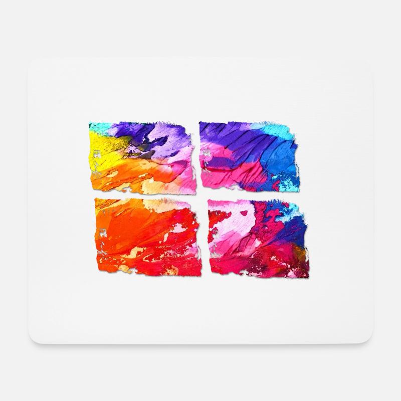 BUNT! KREATIV! FARBEN! KUNST! - Mousepad (Querformat) - Weiß