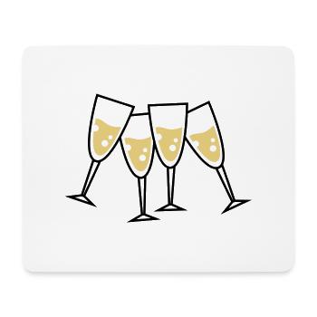 sekt glaeser - Mousepad (Querformat) - Weiß - Vorne