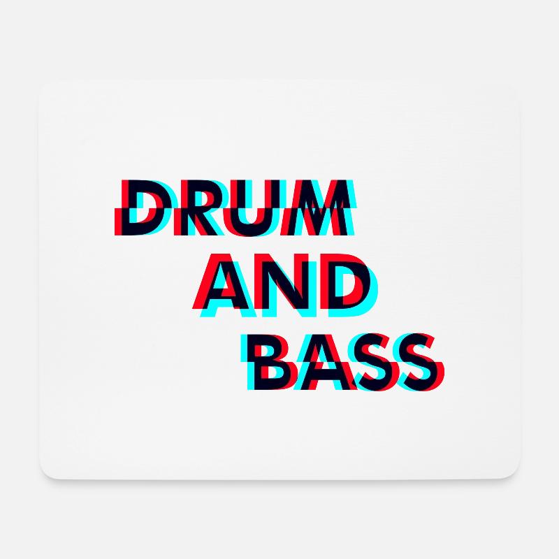 Drum and Bass Schräg - Mousepad (Querformat) - Weiß