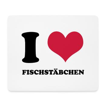 I Love Fischstäbchen - Mousepad (Querformat) - Weiß - Vorne