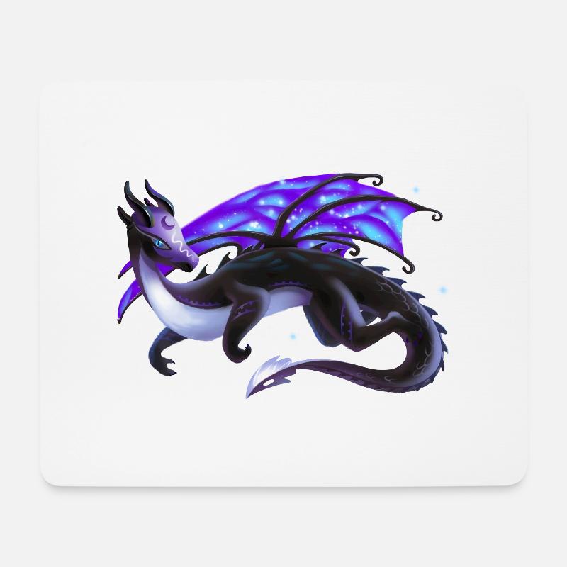 Magischer Nacht Drache - Drachen der Elemente - Mousepad (Querformat) - Weiß