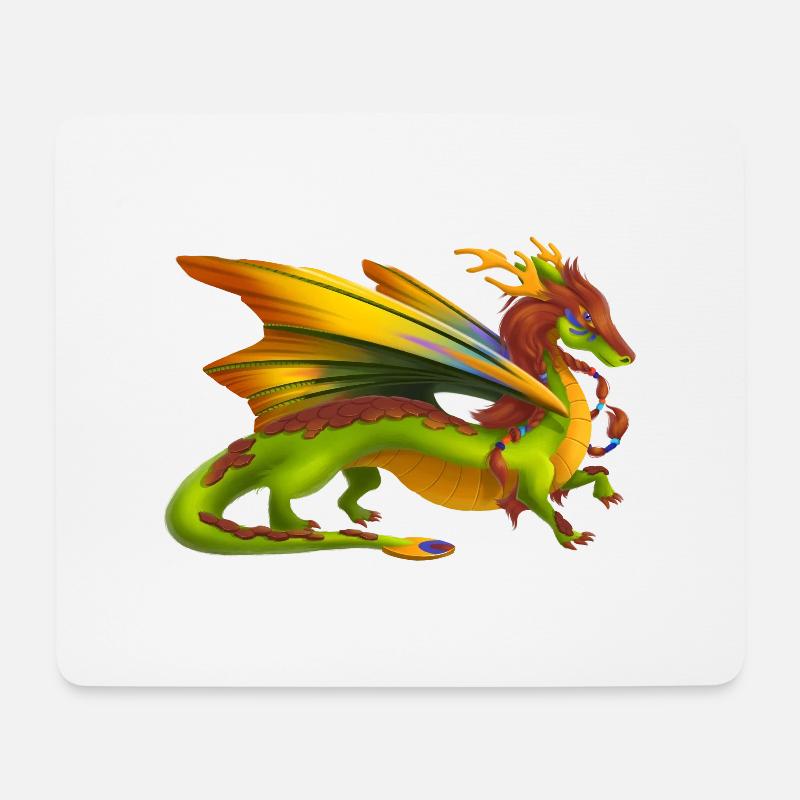 Magischer Erde Drache - Drachen der Elemente - Mousepad (Querformat) - Weiß