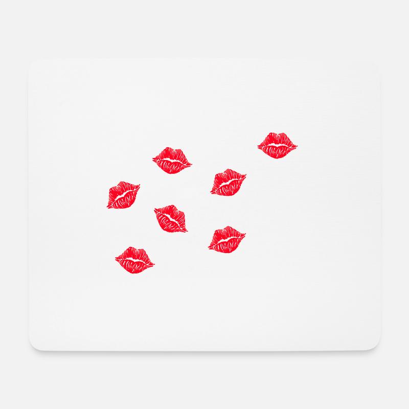 Des bisous - Tapis de souris (format paysage) - blanc