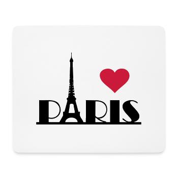I love Paris France Eiffel Tower Heart - Mouse Pad (horizontal) - white - Front