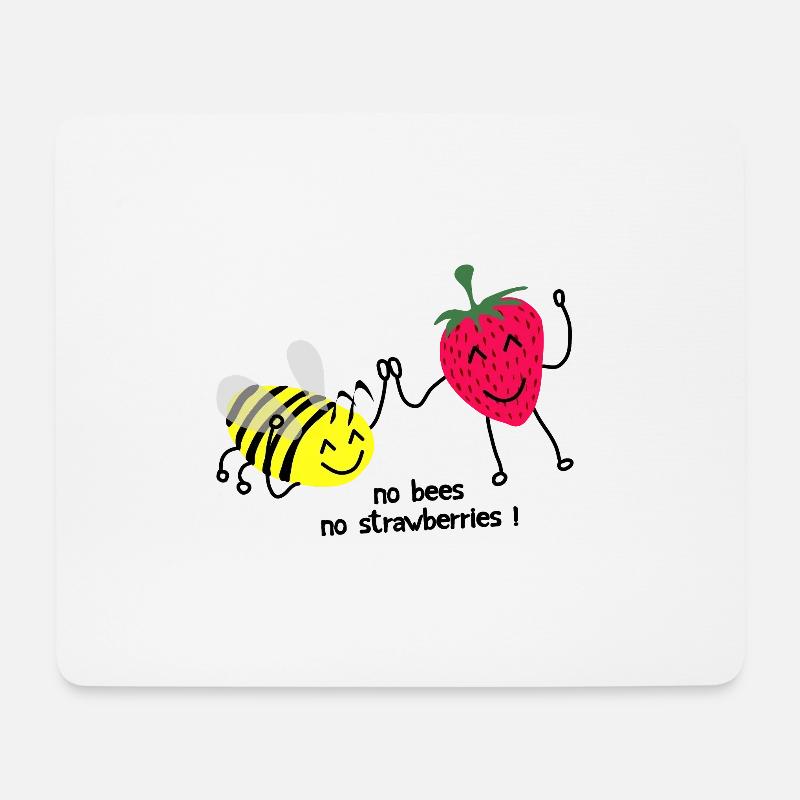 Keine Bienen, keine Erdbeeren - Mousepad (Querformat) - Weiß