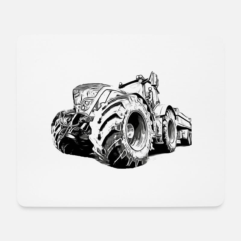 Traktor - Mousepad (Querformat) - Weiß