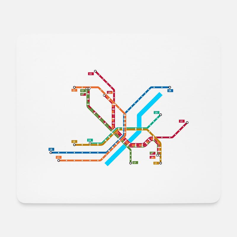 Metro München - Mousepad (Querformat) - Weiß