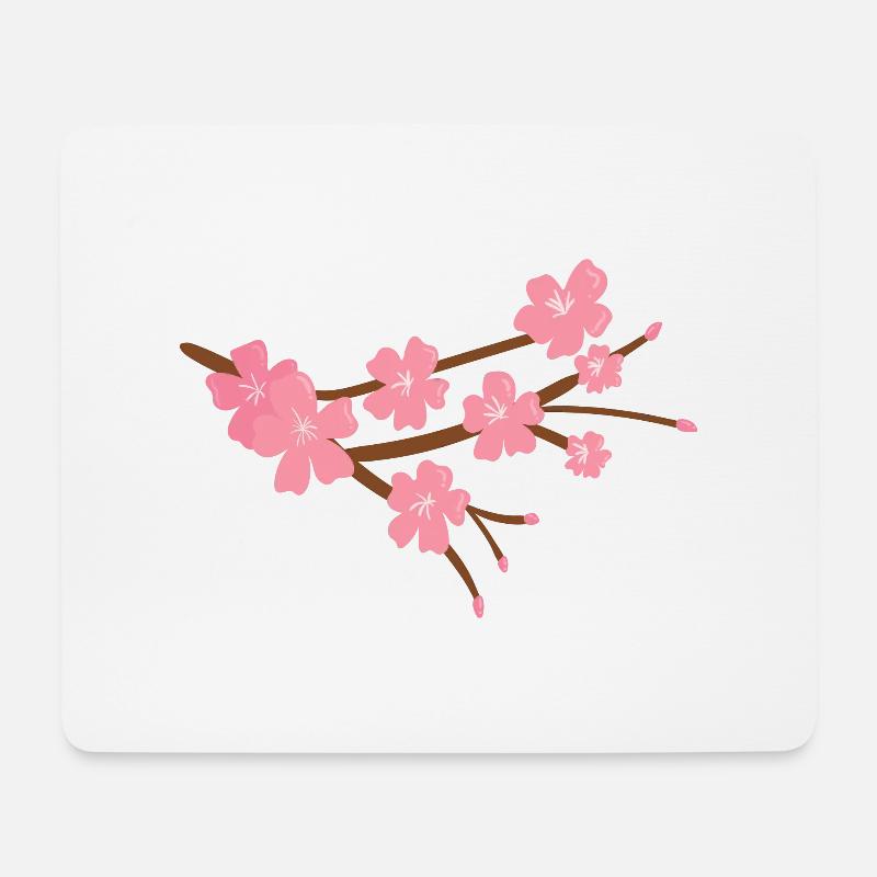 Japanese Cherry Blossom - Mouse Pad (horizontal) - white