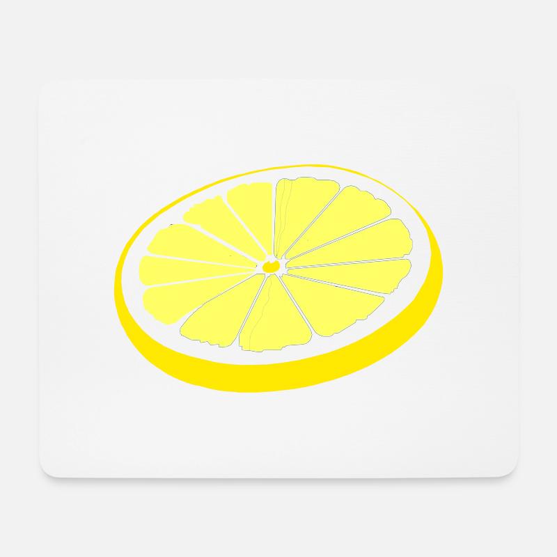 Zitronenscheibe - Mousepad (Querformat) - Weiß