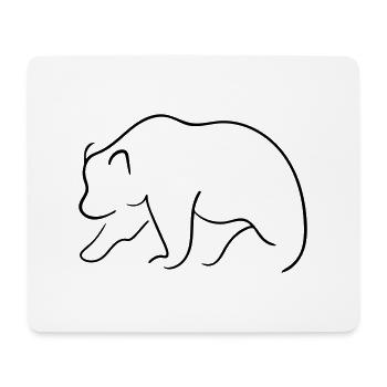 Bear Line Art - Wall Street Minimalist - Mouse Pad (horizontal) - white - Front