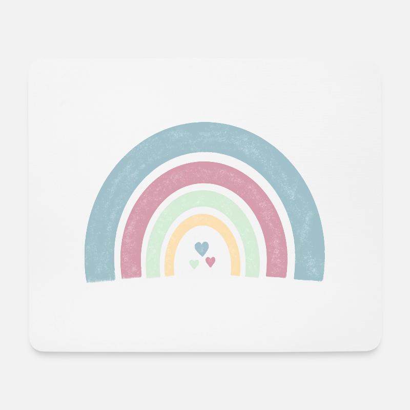 Bunte Bögen mit Herzen in Pastellfarben - Mousepad (Querformat) - Weiß