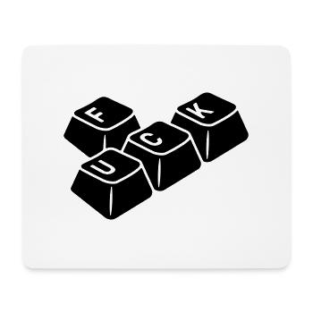 Clavier F*CK - Tapis de souris (format paysage) - blanc - Devant