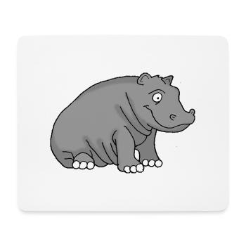 Nilpferd - Mousepad (Querformat) - Weiß - Vorne