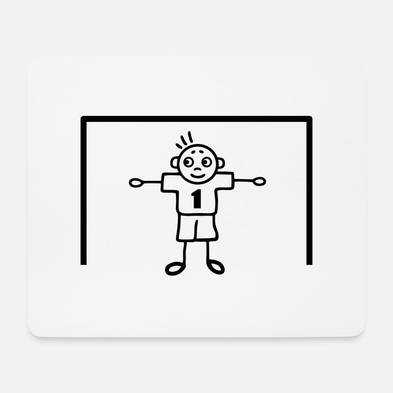 Torwart im Tor Nummer Eins - Fußball - Mousepad (Querformat) - Weiß