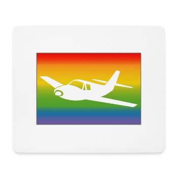 Flugzeug Regenbogen - Mousepad (Querformat) - Weiß - Vorne