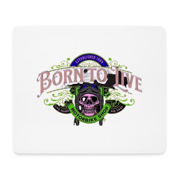 Motorrad Patch geboren zum Leben - Pink - Mousepad (Querformat) - Weiß - Vorne