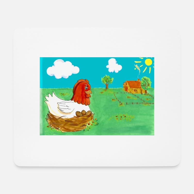 Die Henne Maja und der Eierdieb Coverbild - Mousepad (Querformat) - Weiß