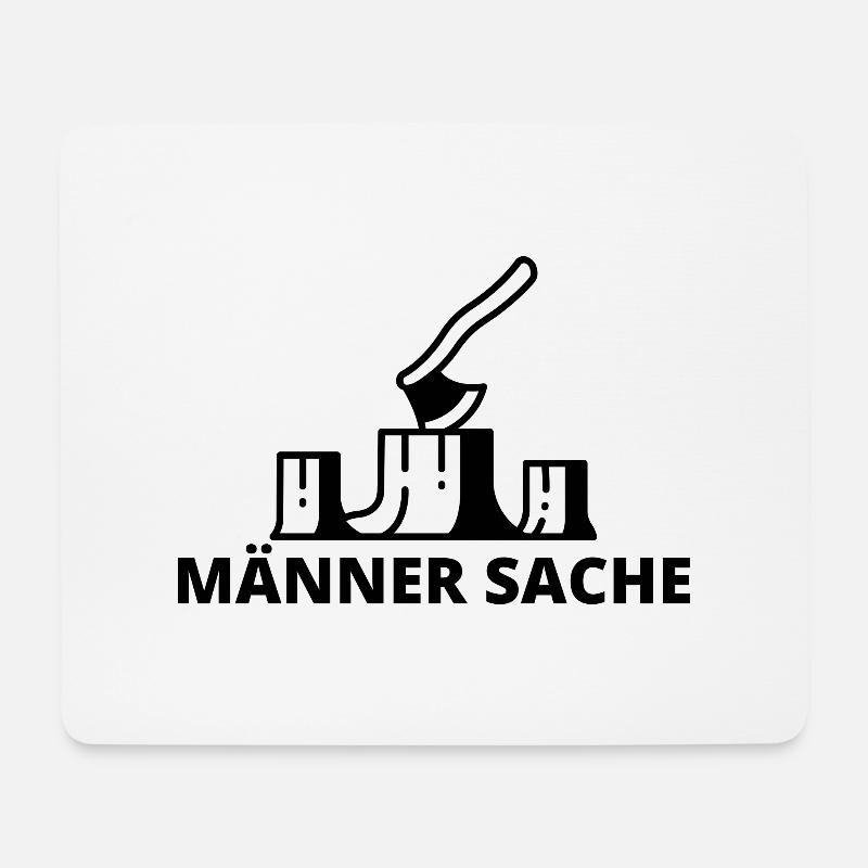 Männer Sache Holzfäller - Mousepad (Querformat) - Weiß