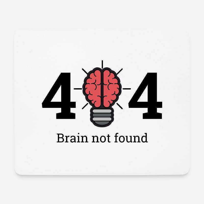 404 - brain not found - Mousepad (Querformat) - Weiß