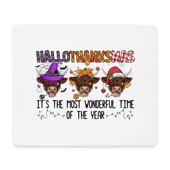 Happy Hallothanksmas - Tapis de souris (format paysage) - blanc - Devant