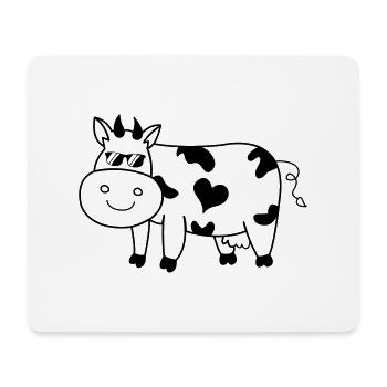 Vache fraîche - Tapis de souris (format paysage) - blanc - Devant